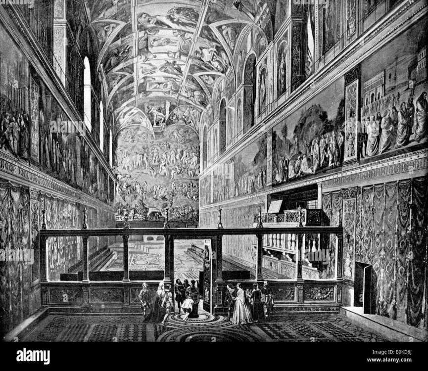 sistine-chapel-vatican-rome-1893artist-john-l-stoddard-B0KD6J.jpg